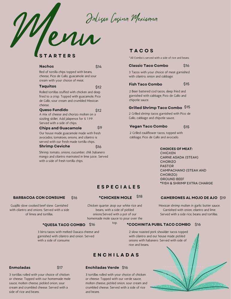 Menu page 1