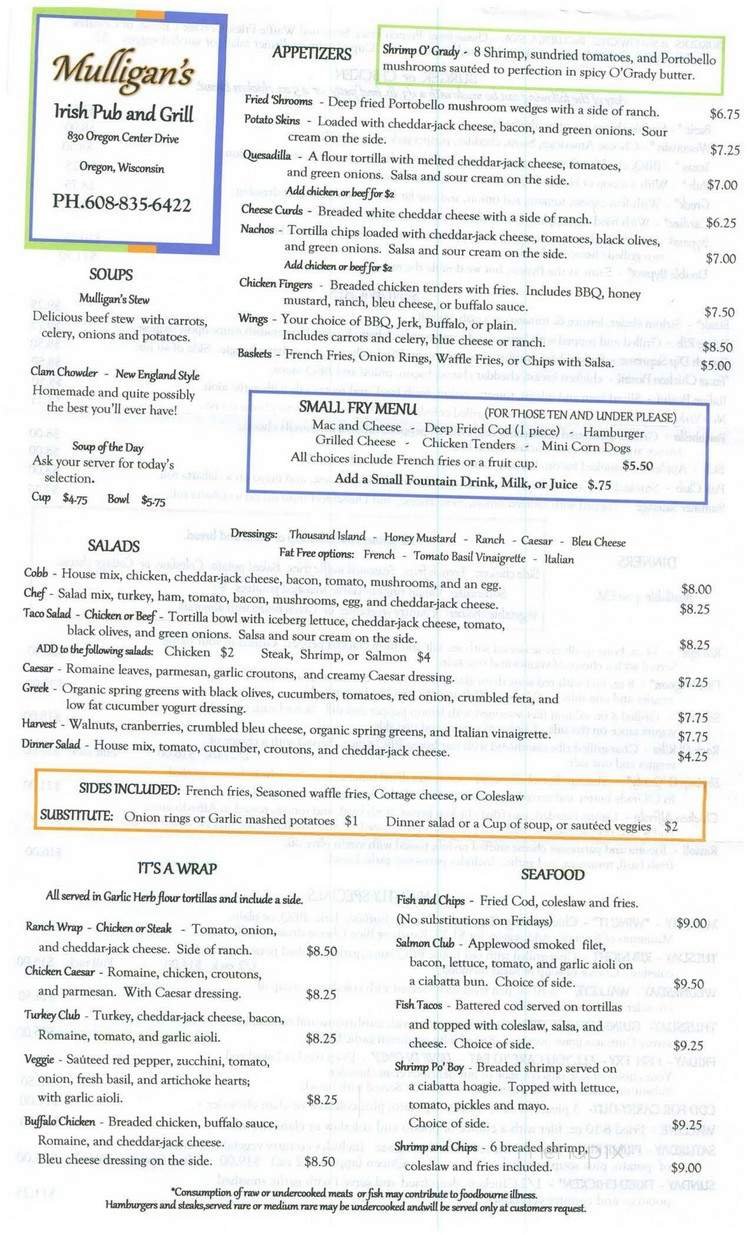 Menu page 1