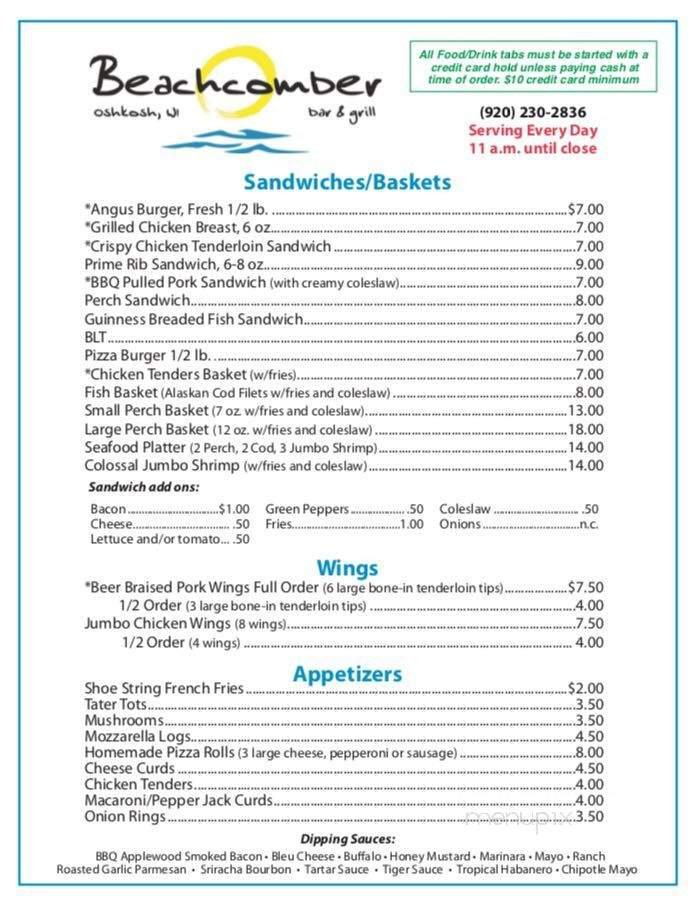 Menu page 1