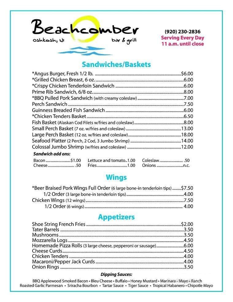 Menu page 1