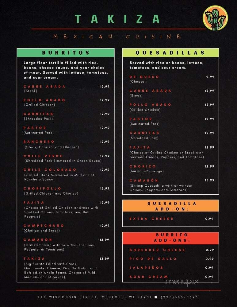Menu page 1