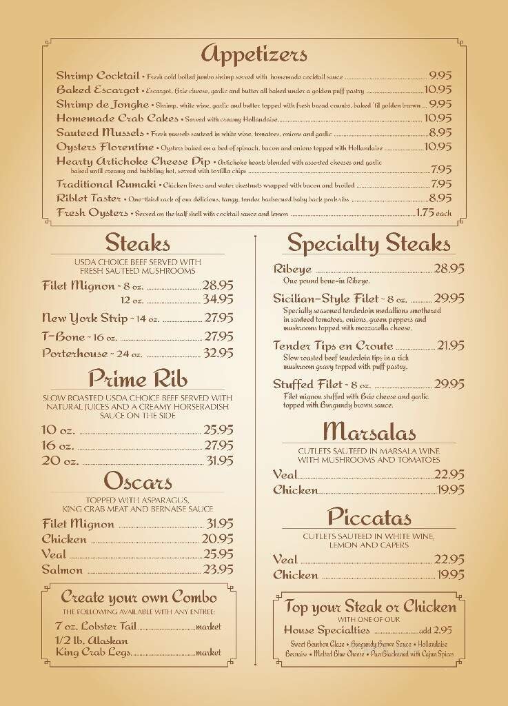 Menu page 1