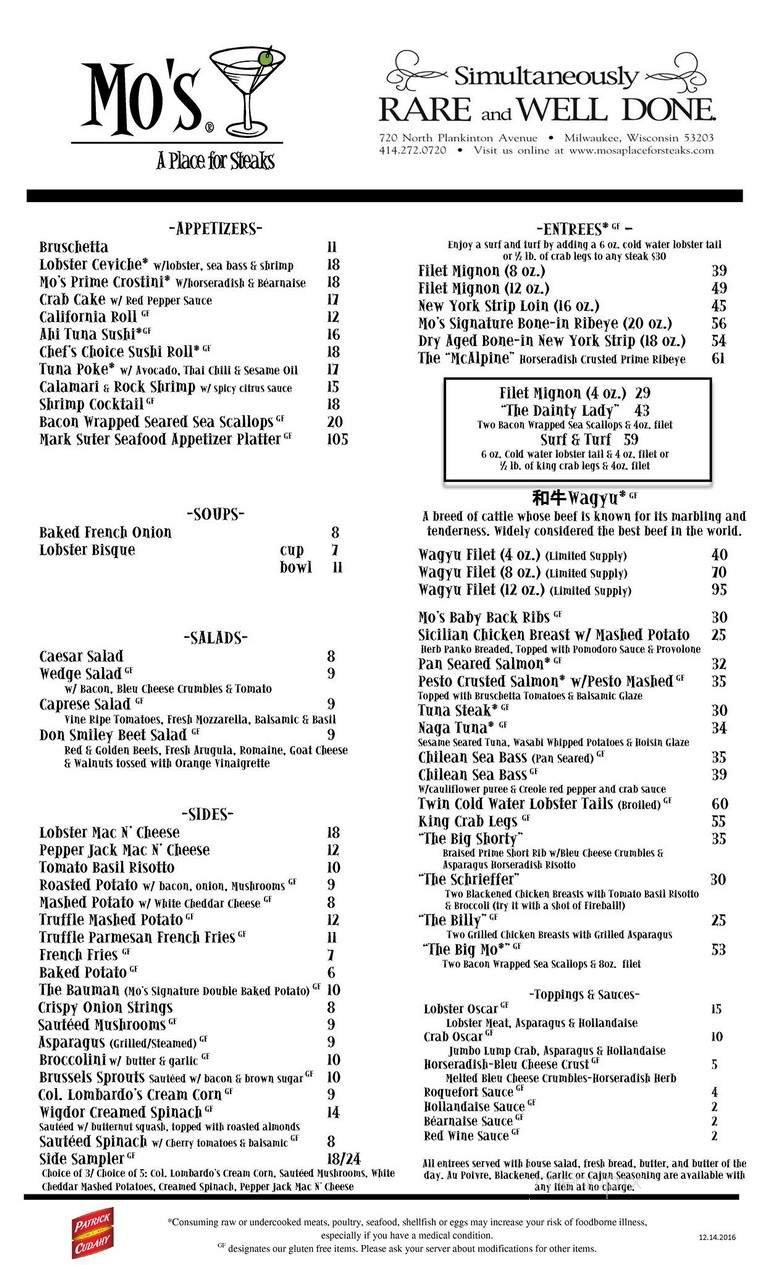 Menu page 1