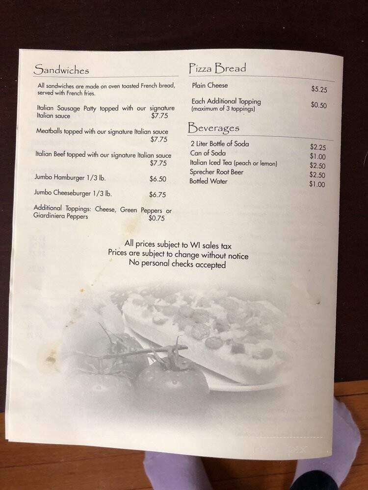 Menu page 1