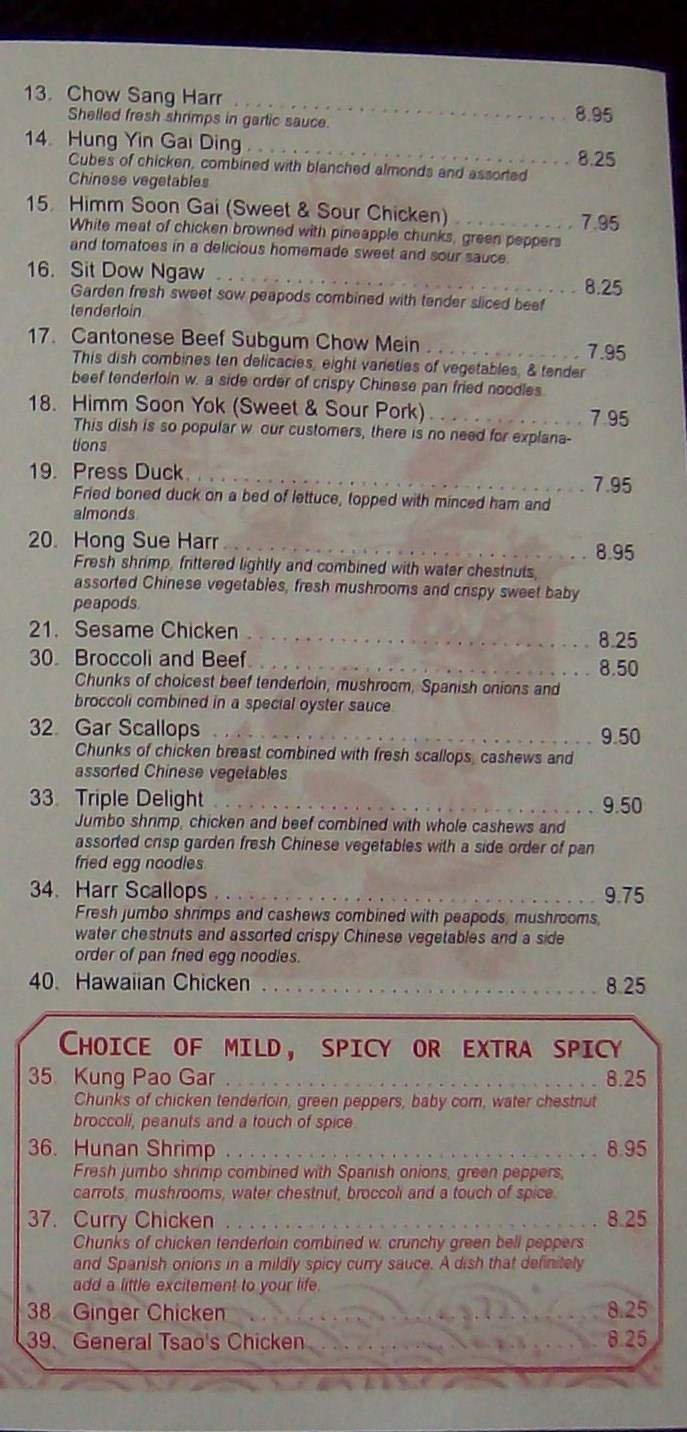 Menu page 1