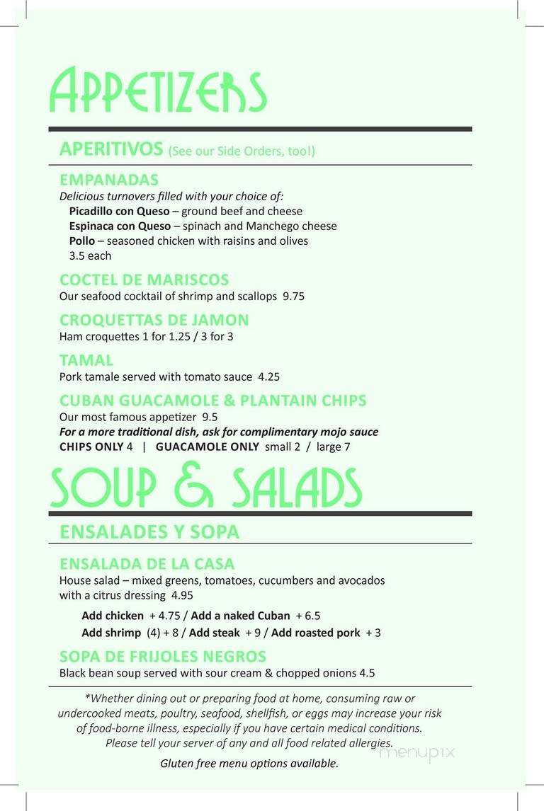 Menu page 1