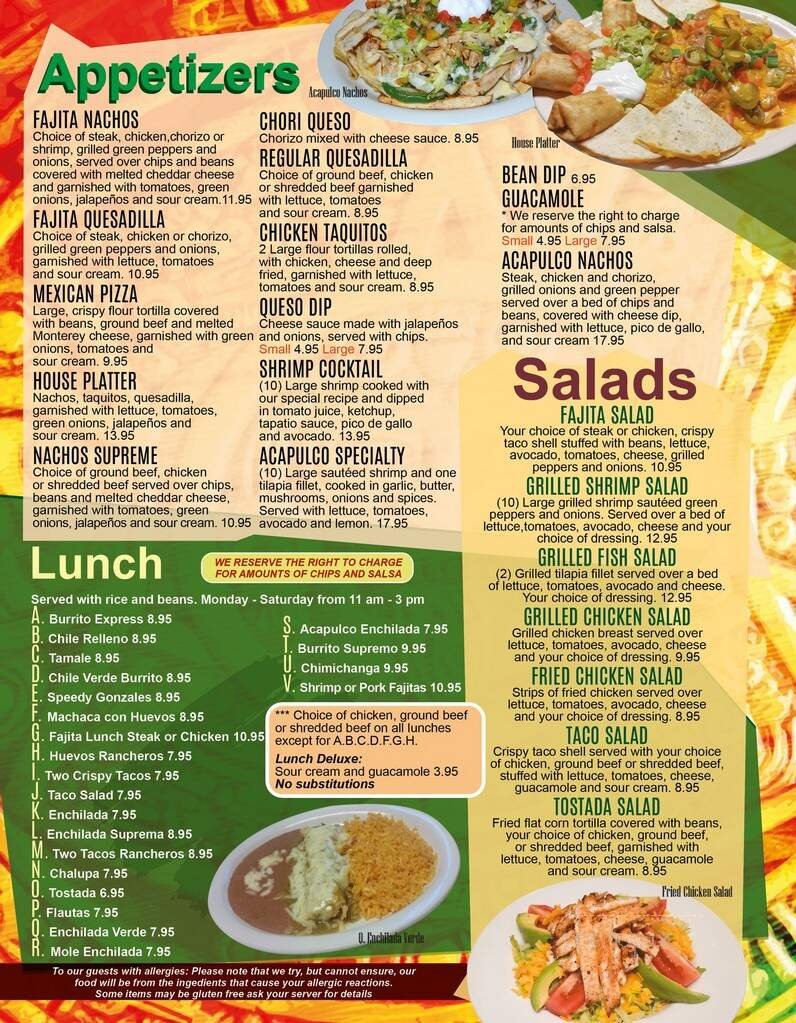 Menu page 1