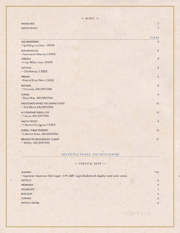Menu page 1