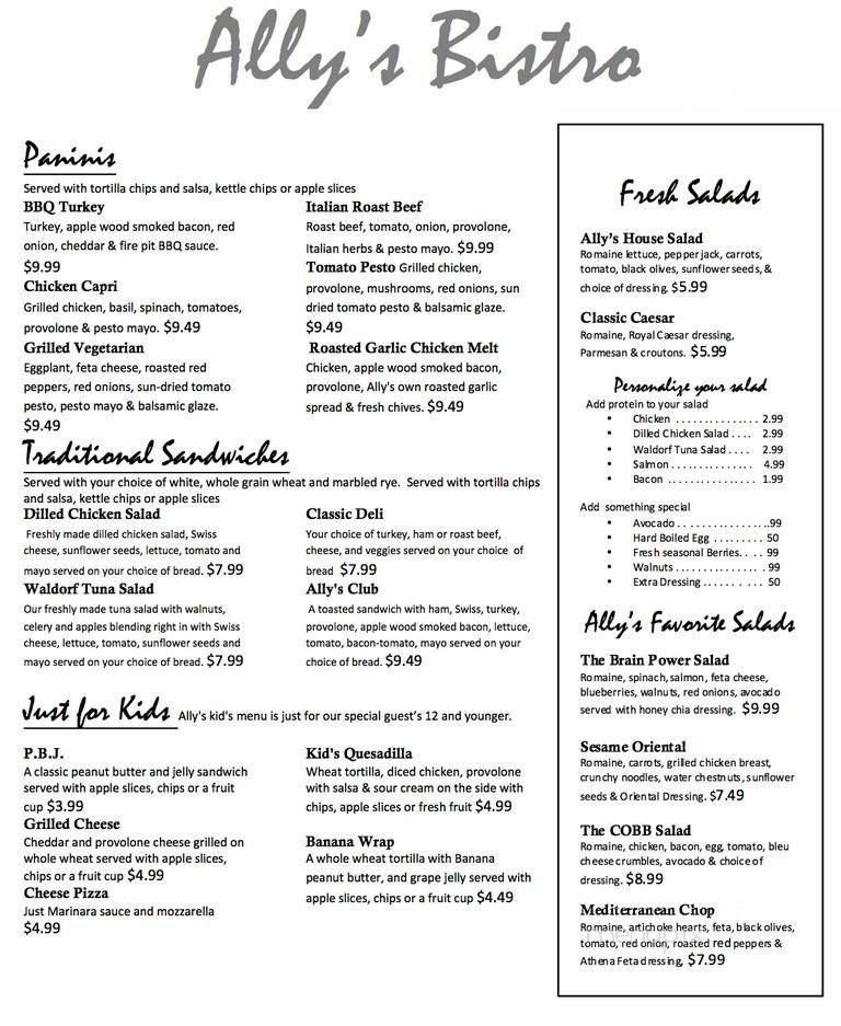Menu page 1