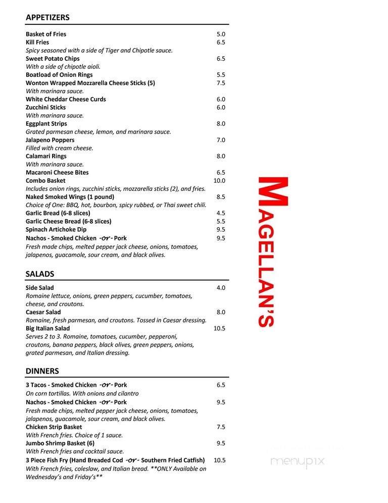 Menu page 1