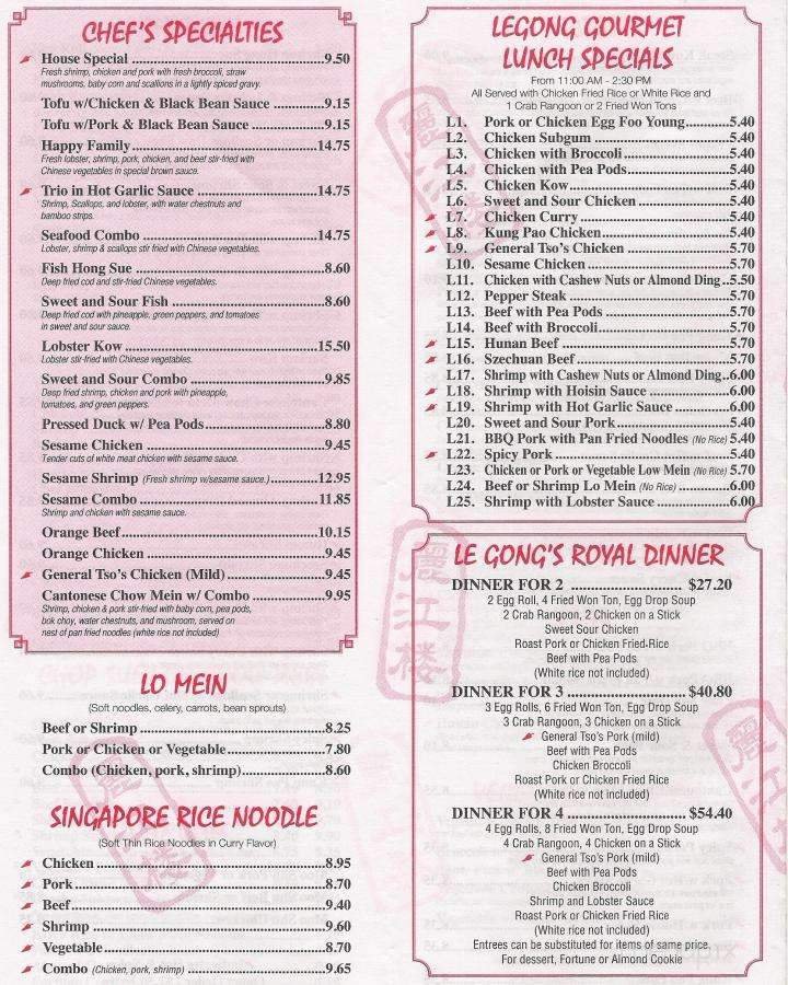 Menu page 1