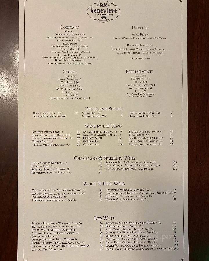 Menu page 1