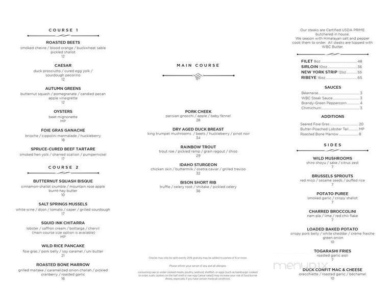 Menu page 1