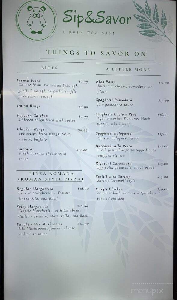 Menu page 1