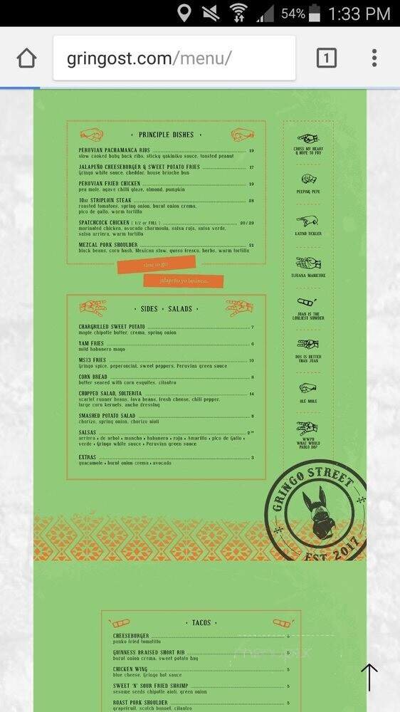 Menu page 2