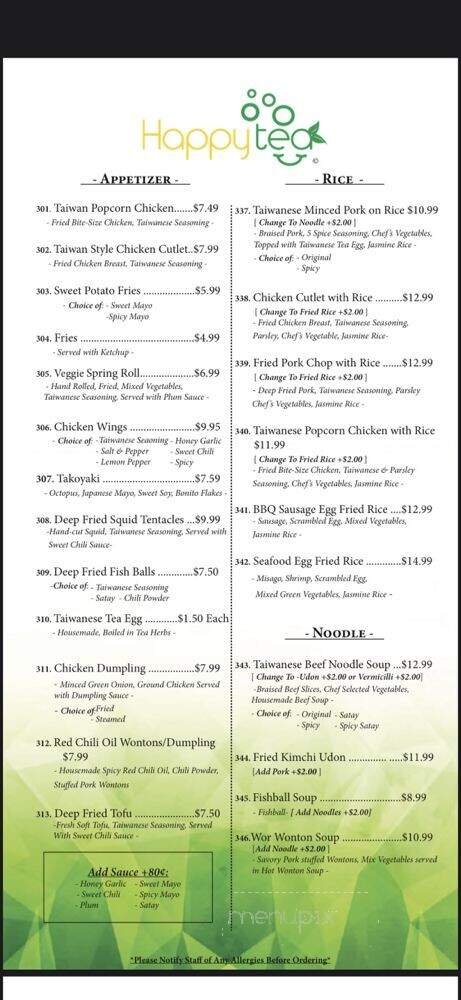 Menu page 1