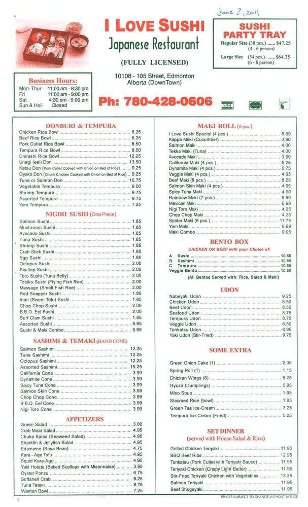Menu page 1