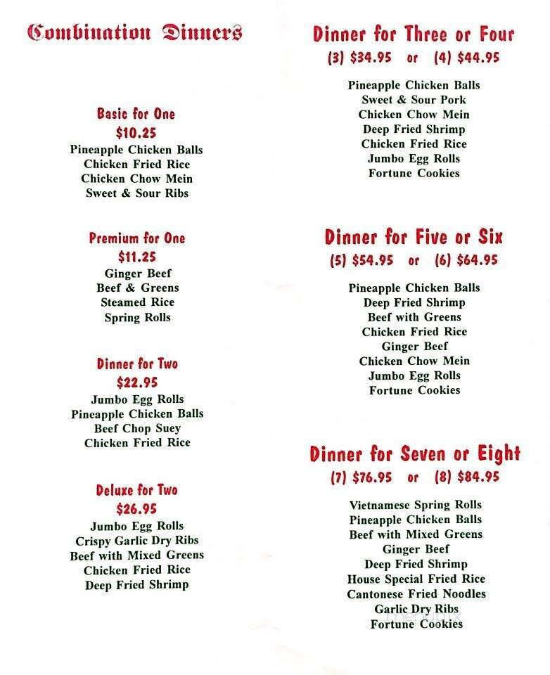 Menu page 1