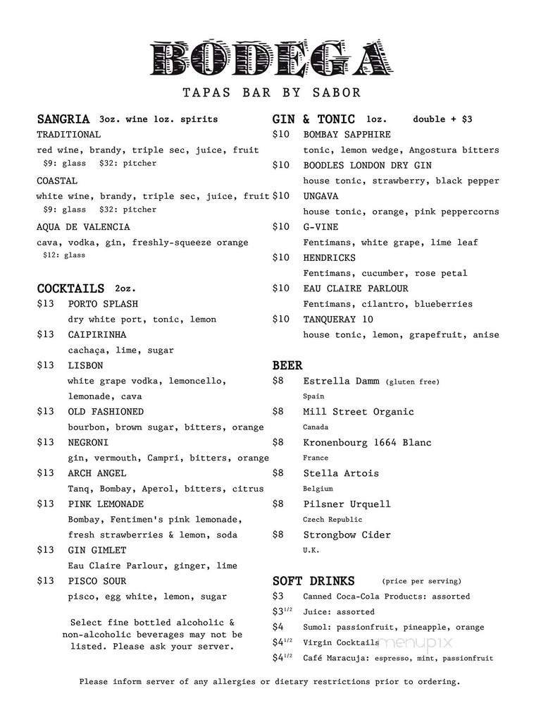 Menu page 1