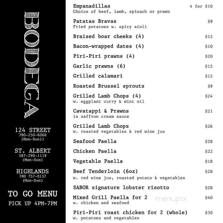 Menu page 1