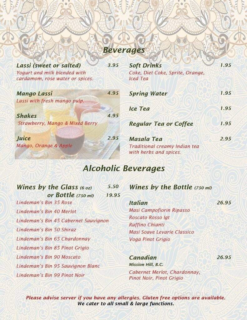 Menu page 1