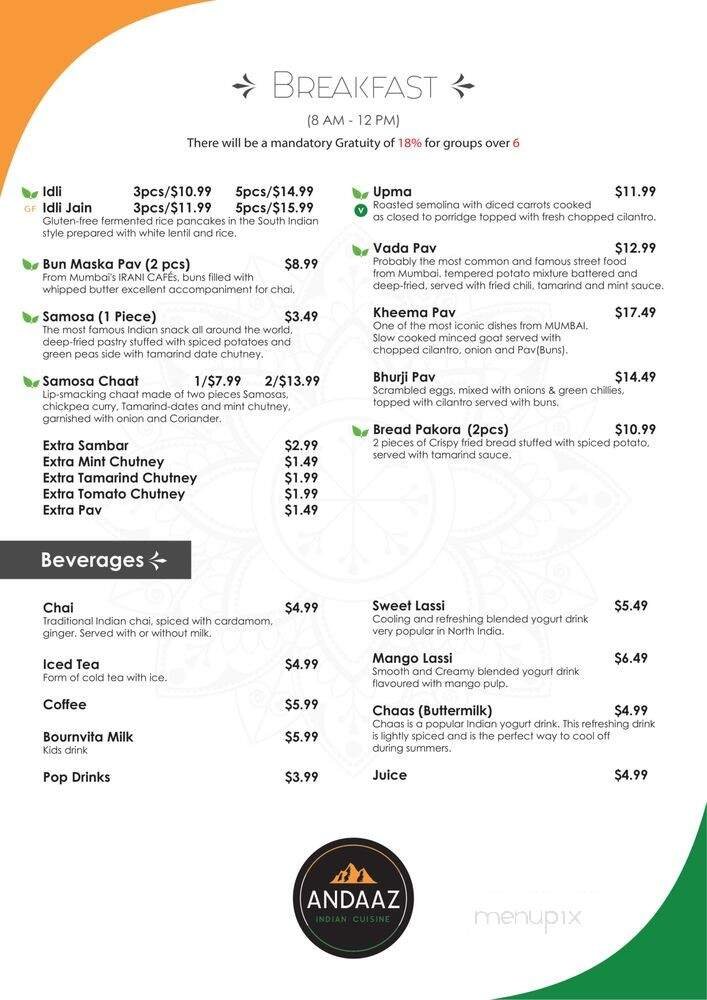 Menu page 1