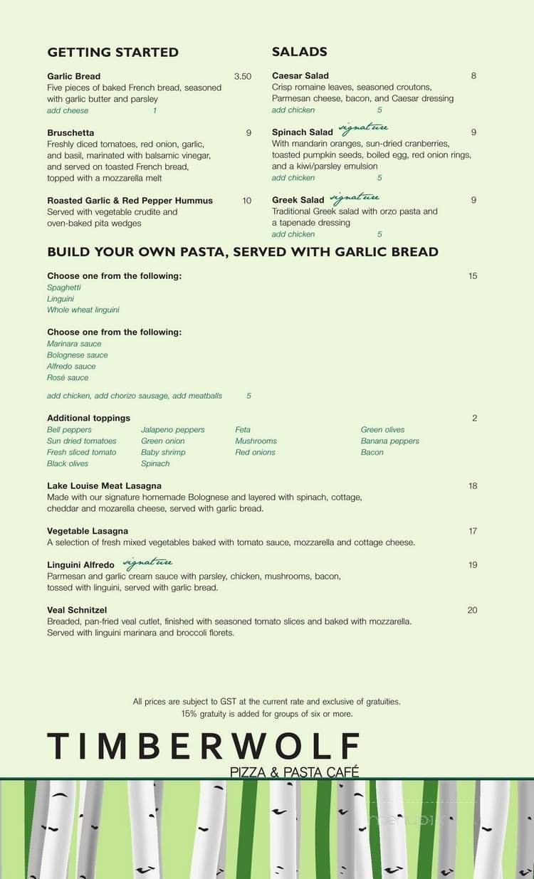 Menu page 1
