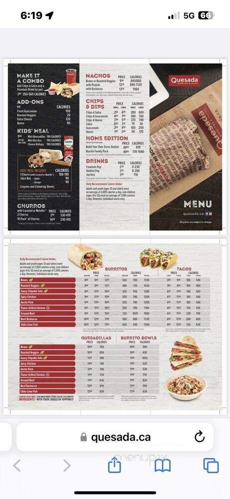 Menu page 1
