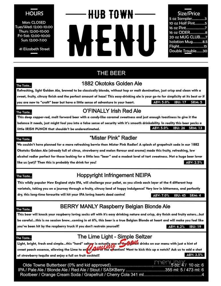 Menu page 1