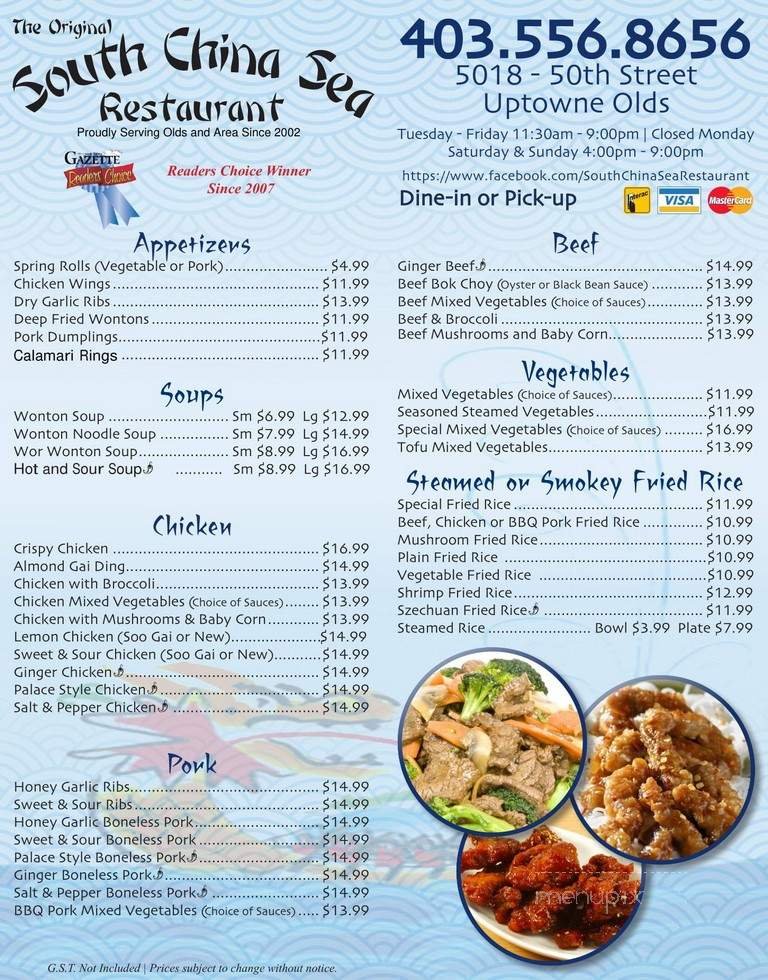 Menu page 1