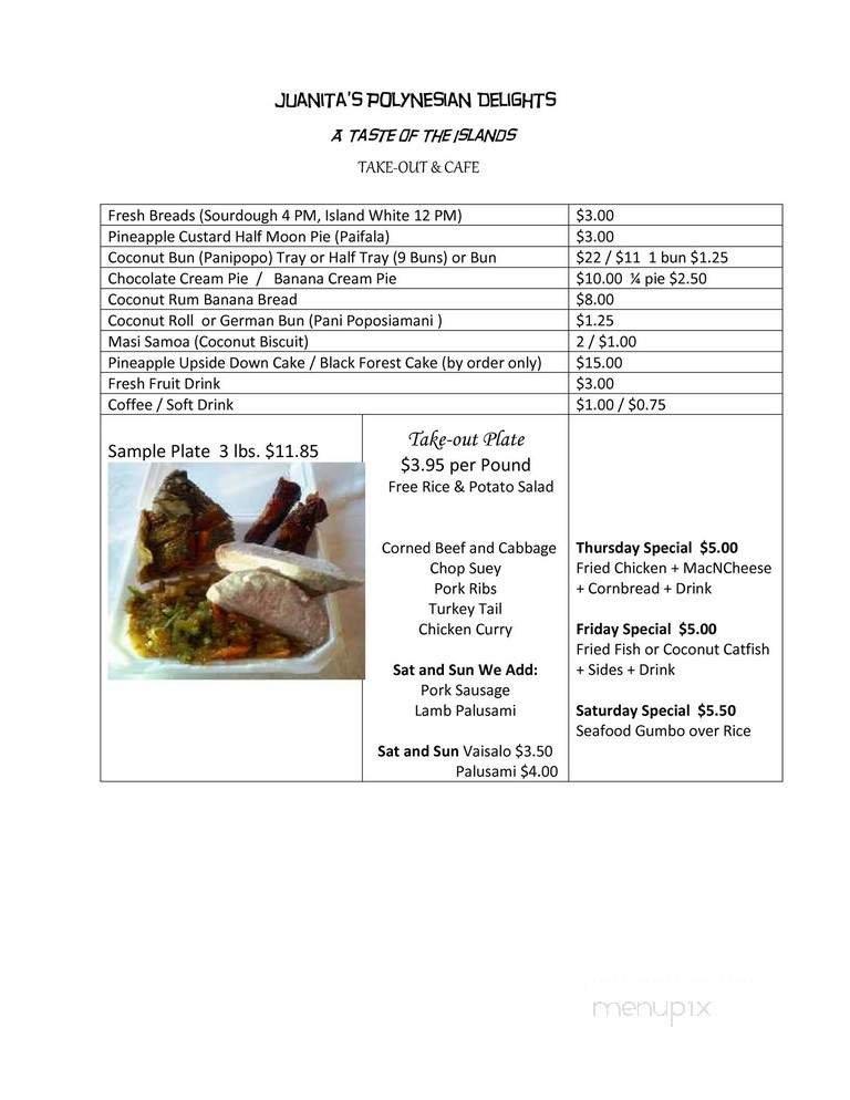 Menu page 1
