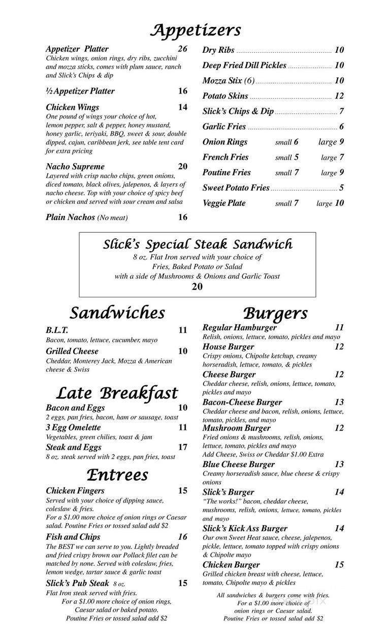 Menu page 1