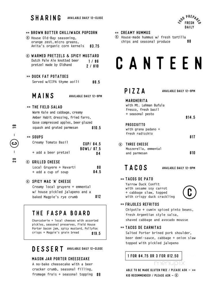 Menu page 1