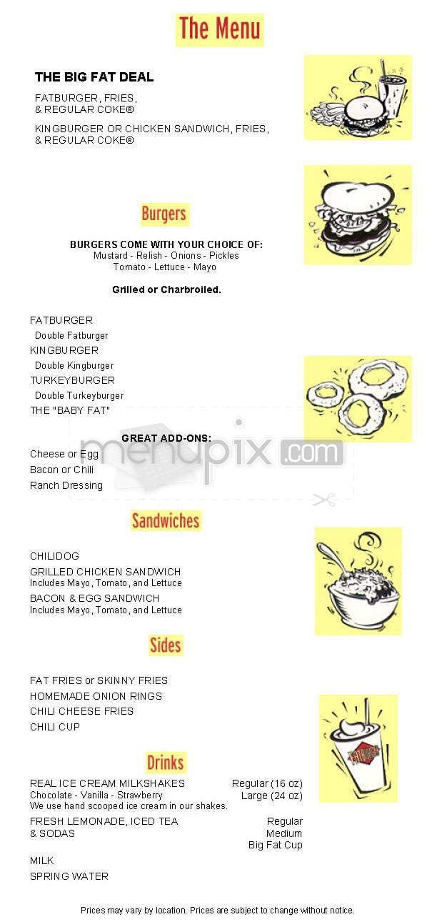 Menu page 1
