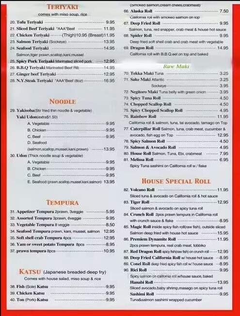 Menu page 1