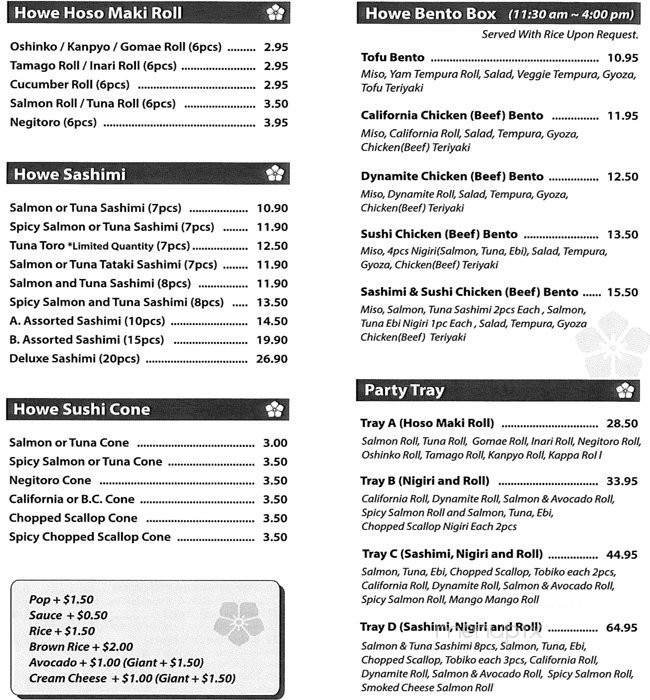 Menu page 2