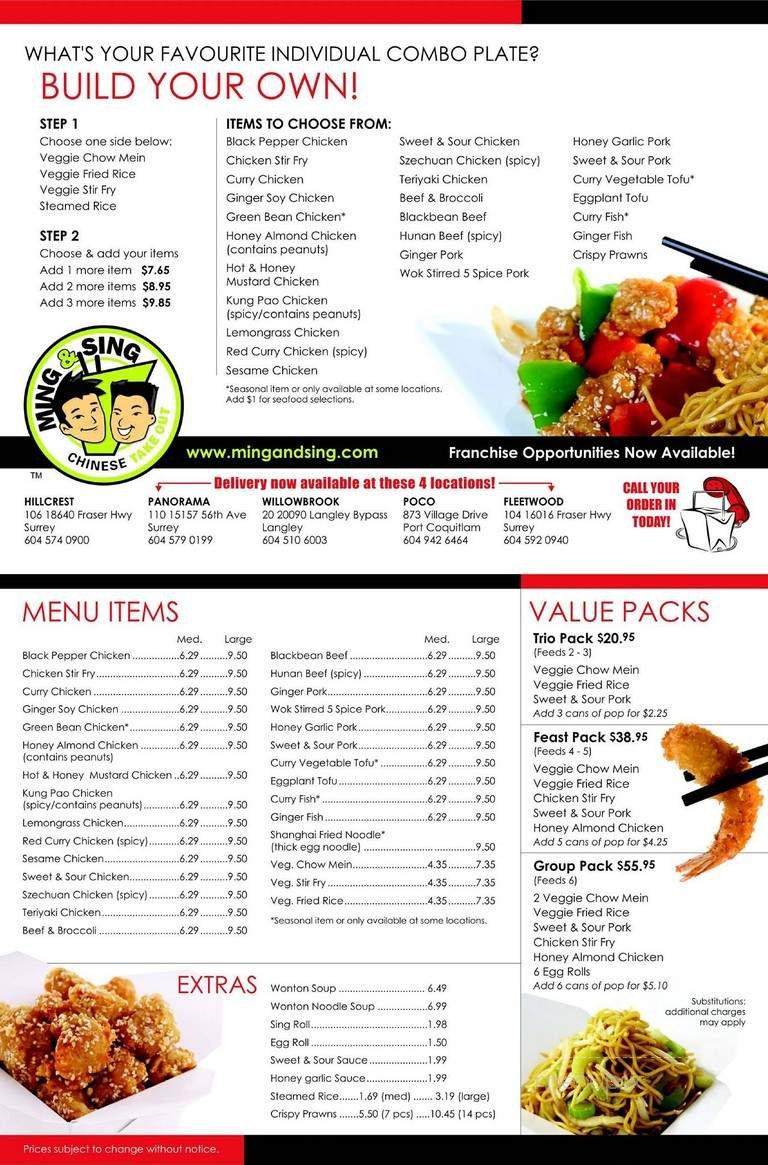 Menu page 1