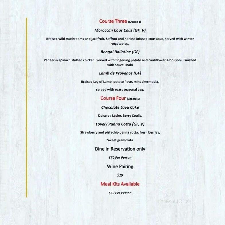 Menu page 1