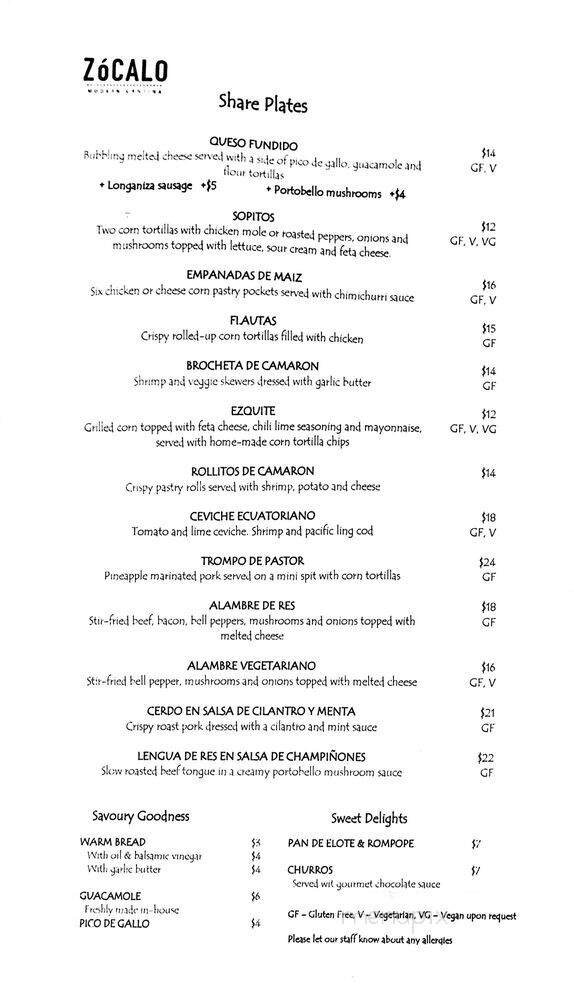 Menu page 1