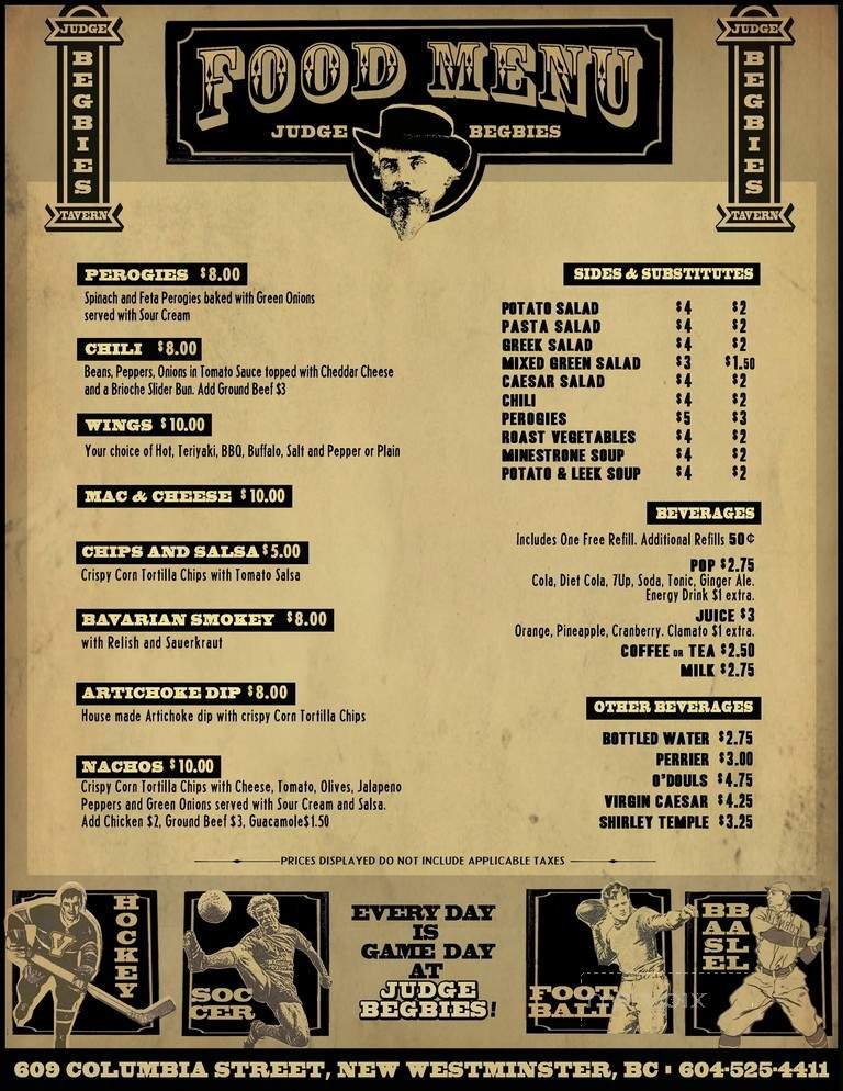 Menu page 1
