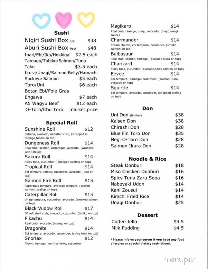 Menu page 1