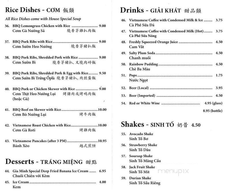 Menu page 1