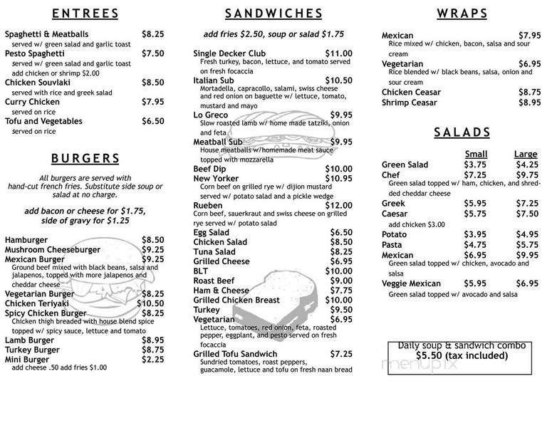 Menu page 1