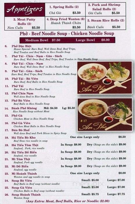 Menu page 1