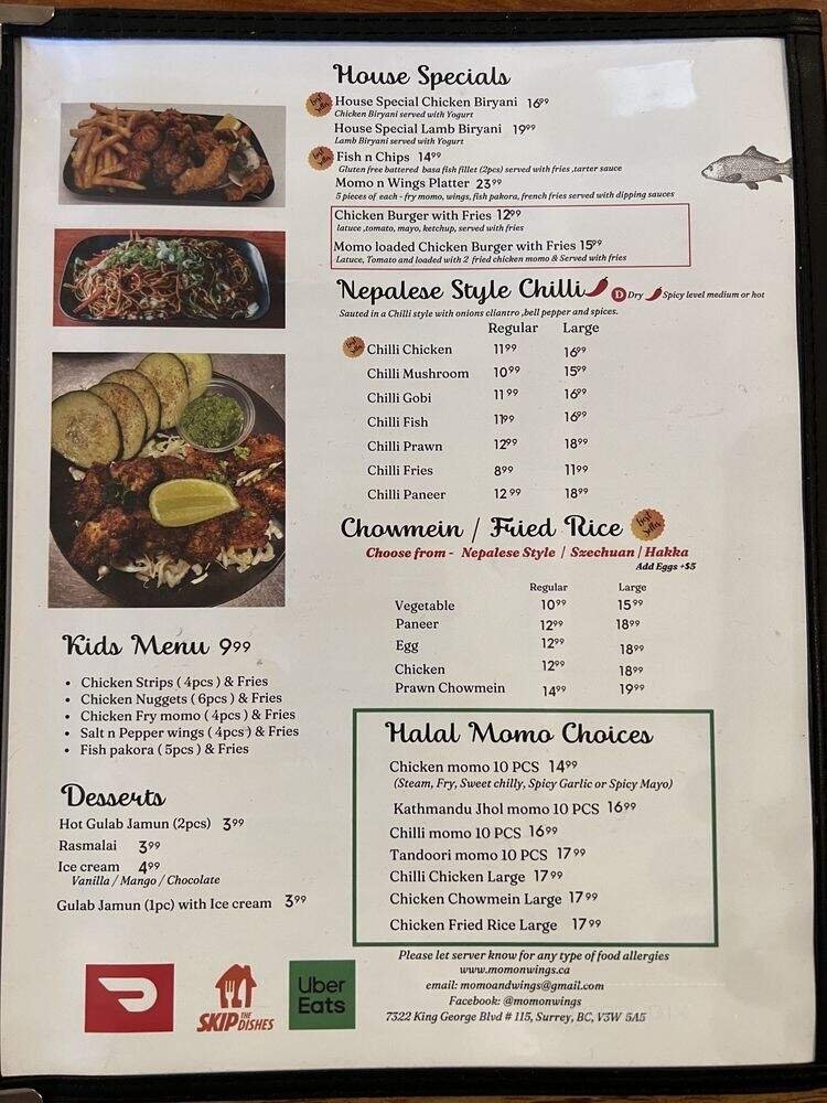 Menu page 1