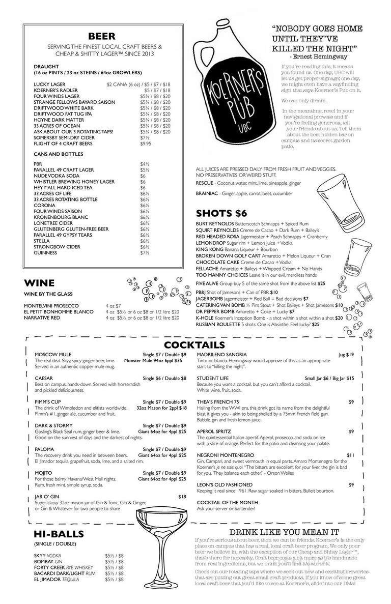 Menu page 1