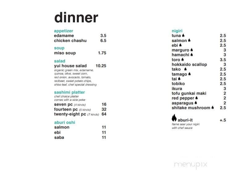 Menu page 1