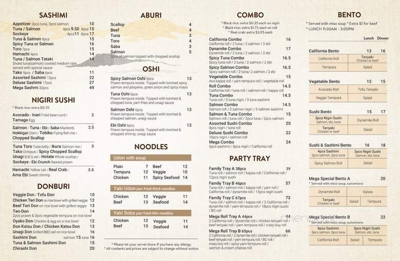 Menu page 1