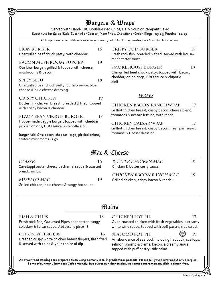 Menu page 2