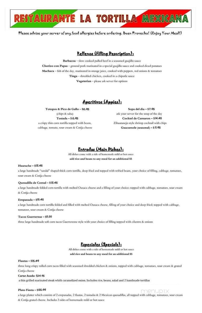 Menu page 1